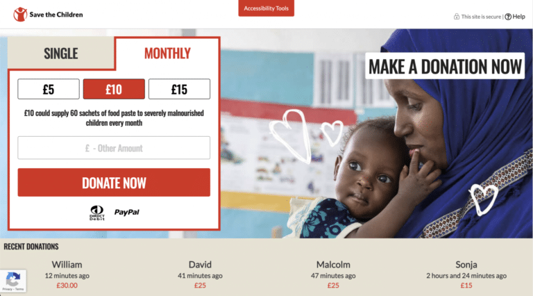 Nonprofit Donation Page